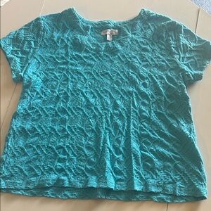 Kim Rogers Teal Textured Blouse